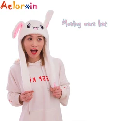 Chapeau de lapin avec oreilles mobiles, jouet de dessin animé, Airbag, chapeau amusant, chapeau en peluche pour enfants, chapeau en peluche brodé, cadeau 