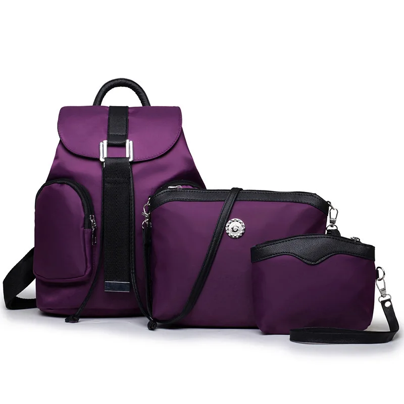 

2019 New Style Korean-style Fashion Leisure Bag Travel Shoulder Picture Backpack Simple Solid Color Canvas Picture-in-Package