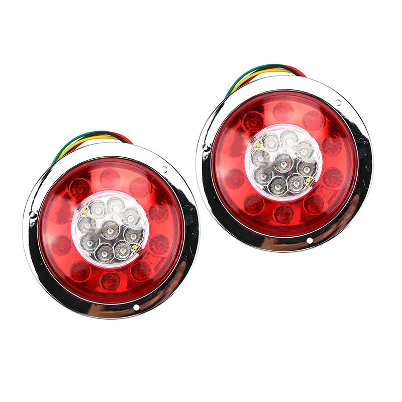 2 шт 4 круглые красные/Янтарные 16LED грузовые трейлеры тормозные поворотные сигнальные задние фонари лампы
