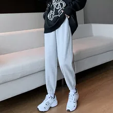

CGC 2022 Harajuku Woman Pants Spring Autumn Solid Jogging Trousers Female Loose Sweatpants All-match High Waist Sports Pants