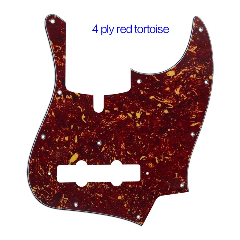 Pleroo гитарные детали Pickguard US 11 отверстий ателье Z DAL 5 струнная скретч пластина для джазовая бас-гитара - Цвет: 4 ply red tortoise