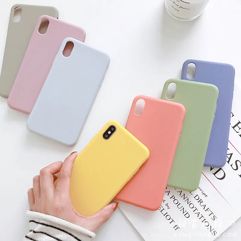 

Candy Color Silicon Matte Case For iPhone XS Max XR X 10 8 7 6 6S Plus Fashion Simple Soft TPU Cover For iPhone 11 Pro Max Funda