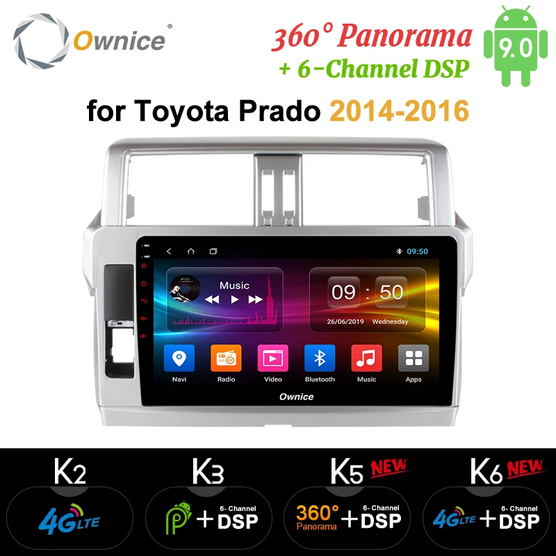 Flash Deal Ownice K1 K2 K3 10.1" Android 9.0 Octa Core For TOYOTA PRADO / LC150 / 150 2014 2015 Car Radio GPS 2G RAM Support DVD 4G DAB+ 0