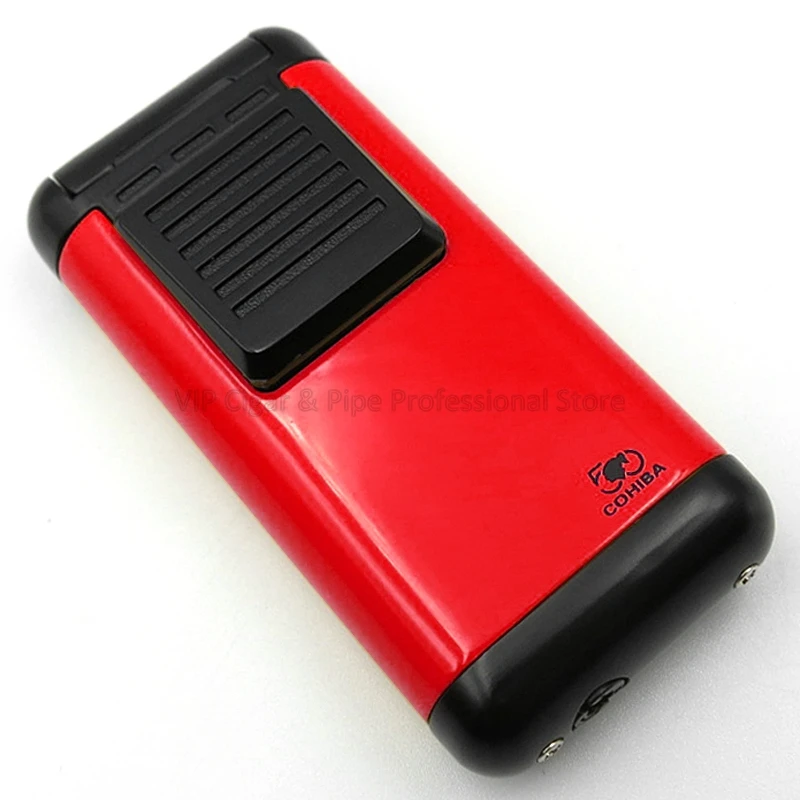 Red Cohiba 50th anniversary Metal 3 фонарь Jet Flame Прикуриватель ветрозащитный цинковый сплав портативный инструмент для курения - Цвет: Red