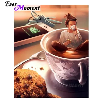 

Ever Moment Diamond Painting Girl Cozy Time Full Square Resin Drills Diamond Embroidery Mosaic Handicrafts Hobbies Art Kit 4Y180
