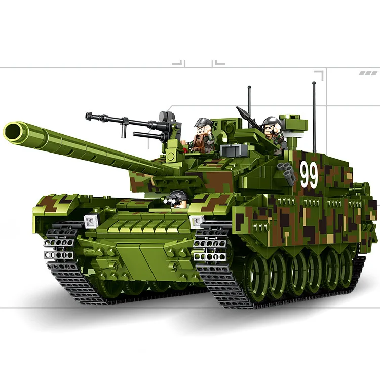 

Military Model 1: 35 China Type 99 Main Battle Tank Small Building Block Armored Vehicles Decoration Gift Box
