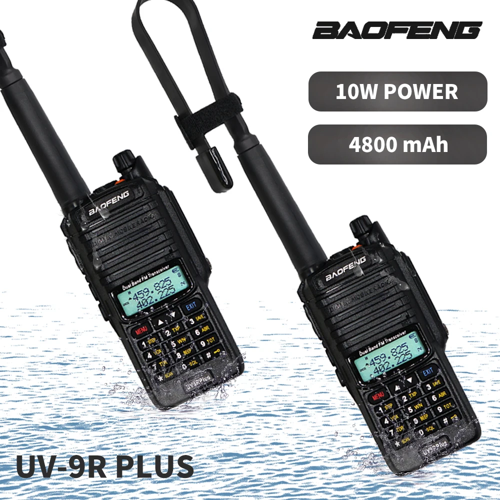 Рация Baofeng UV9R Plus 10 Вт двухсторонняя радиостанция Водонепроницаемая IP67