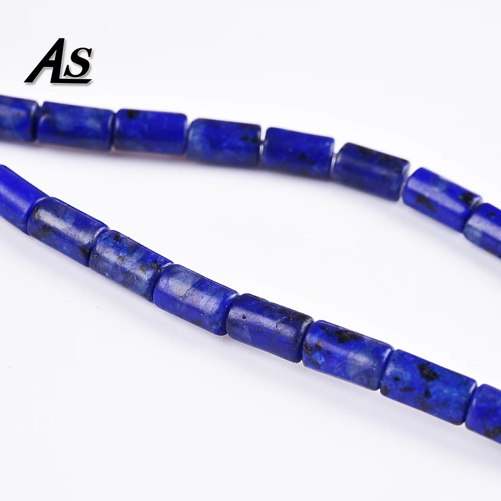 Asingeloo 6*10mm Natural Stone Lapis Lazuli Cylinder Beads for Jewelry Making Bracelets Earring | Украшения и аксессуары