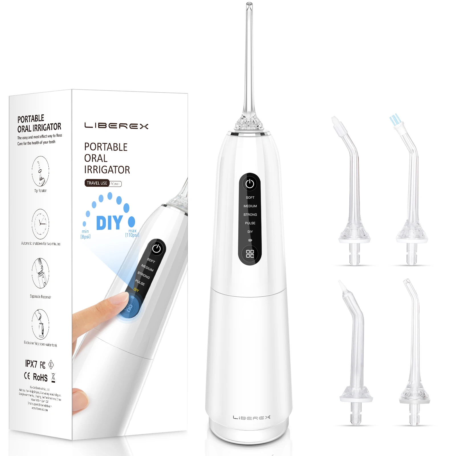 PROD 1005002780164036 Liberex Portable Oral Irrigator Water Flosser
Professional Cordless Dental IPX7 Waterproof Electric Irrigator Dental
Teeth Clean