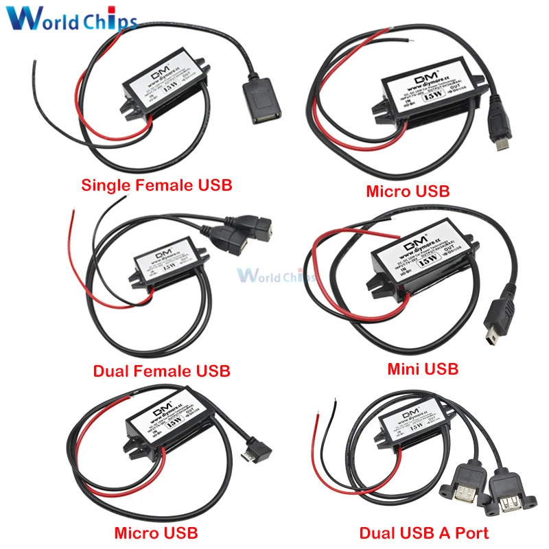 Módulo de fuente de alimentación de a 5V, 15W, DC DC, reductor, macho y hembra, adaptador USB adaptador Micro USB|Circuitos integrados| - AliExpress