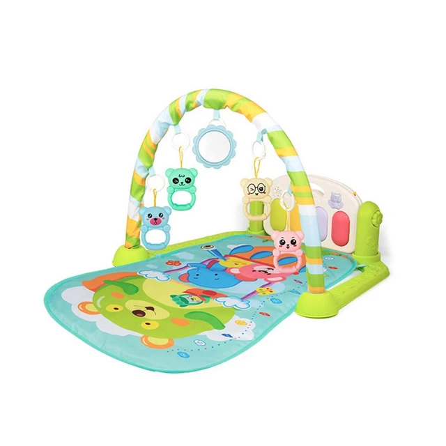 Tapis Musical Type Piano à Pédale avec Jouets Suspendues pour Bébé