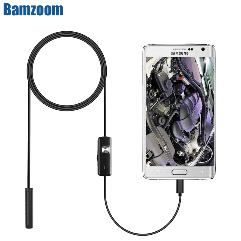 2M 1M 7mm de la cámara del endoscopio Flexible IP67 inspección impermeable boroscopio cámara para Android PC portátil 6LED ajustable