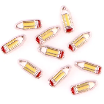 

20Pcs/Lot F184 Student Pencil Floating Charms Making Living Locket School Gift Jewelry Supplies
