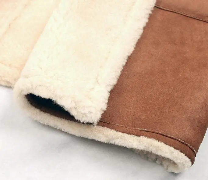 Winter Fashion Women Ladies Sheep Skin Suede Leather Wool Long Coat Outdoor Warm Parka Trench Coat Overcoat Fur Coat Tops