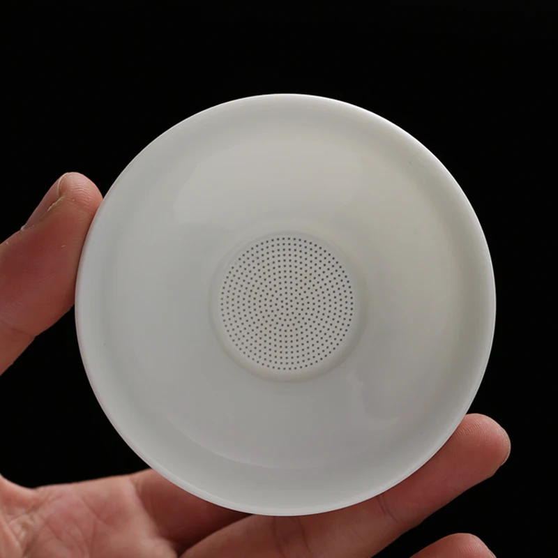 White Porcelain One All Porcelain Hole Tea Strainer, Tea Strainer
