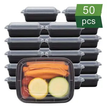 

50Pcs Portable Disposable Round/Rectangle/Square Bowl Kitchen Restaurant Salad Picnic Container