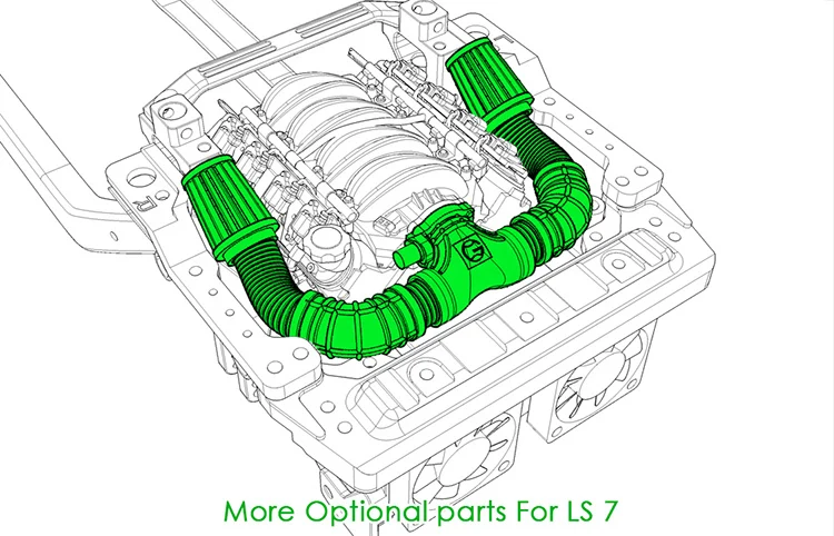 Классический V8 LS7 имитация двигателя вентилятор Радиатор для 1/10 RC Гусеничный автомобиль Traxxas TRX4 TRX6 G500 SCX10 Rc4wd D90 VS4 обновление