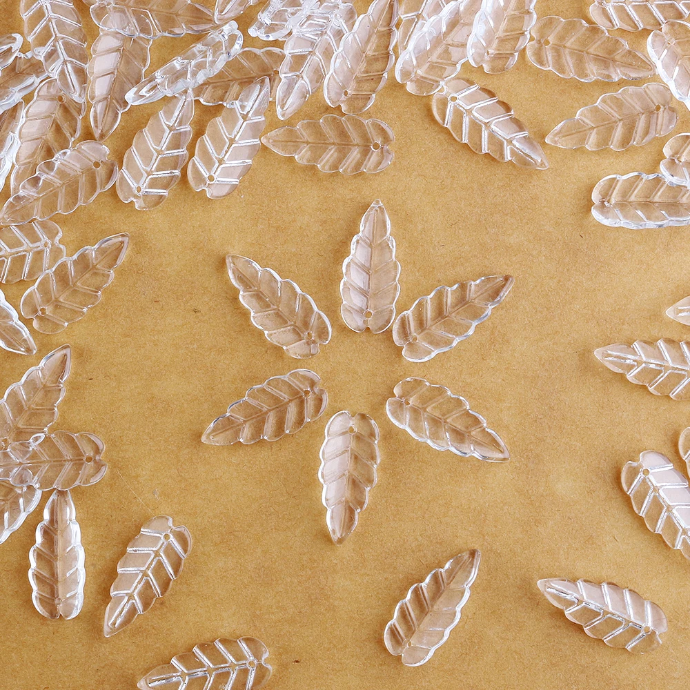 Бусины в виде хрустальных листьев 50 шт./лот стеклянные Лепестковые бусины стиле