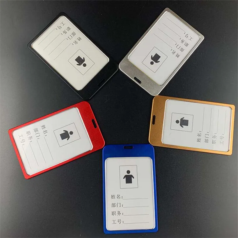Card Holder Work Card Holders Aluminium Alloy Card Holder Employee Name ID Cover Metal Work Certificate Identity Badge Holder