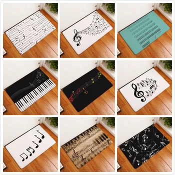 

Doormats Piano Note Keys Rectangle Non-Slip Door Thermal Transfer Mat Flannel Bedroom Kitchen Entrance Floor Mat 40x60/50x80 Cm