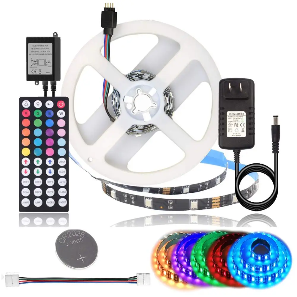 12 В постоянного тока Светодиодные полосы SMD 5050 RGB 3.28Ft (1 м) не водонепроницаемый IP20