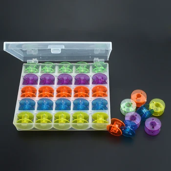 

25Pcs bobbin Plastic Empty Bobbins Sewing Machine Spools Plastic Case Storage for Home Needlework Tool Sewing Accessories