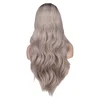 WHIMSICAL W Long Wavy Ombre Black Gray Mixed Blonde Wigs Natural Middle Part Heat Resistant Hair Synthetic Wig for Women ► Photo 3/6