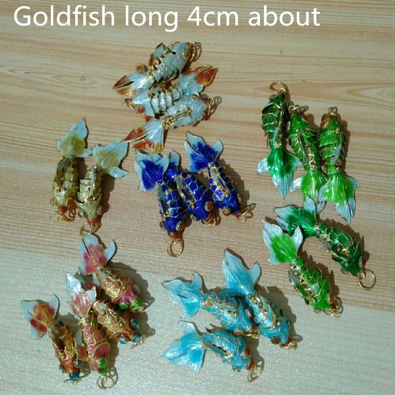 5pcs 2 Size Chinese Good Luck Koi Fish Charms for Jewelry Making Pendants Cloisonne Enamel Animal Accessories DIY Earrings