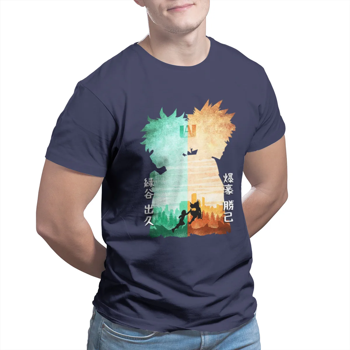 Minimalist Silhouette Deku Bakugo Black Funny Kawaii Short Sleeve Hip Hop T Shirt T Shirts Aliexpress