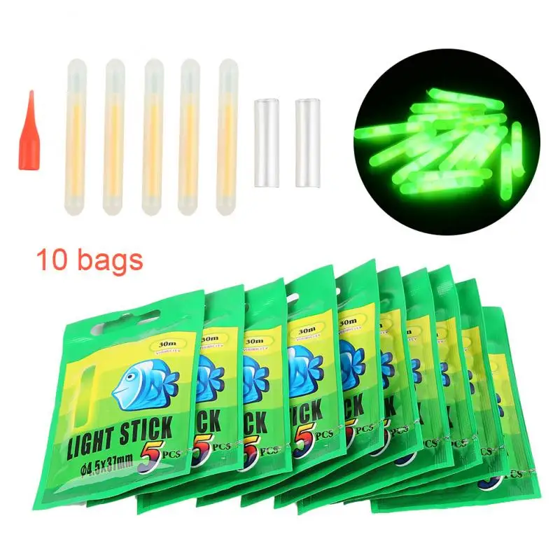 

50Pcs 37x4.5mm Fishing Lights Night Fluorescent Tool Glow Stick Float Rod Fluorescent Lightstick For Night Fishing Accessories