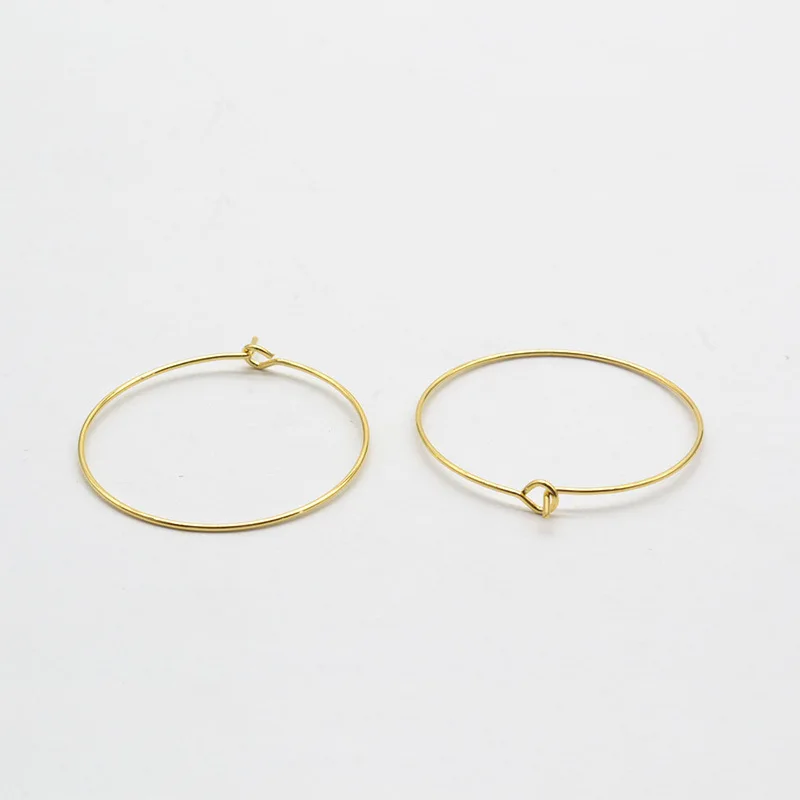황동 18K 골드 도금 원형 귀 와이어 빈 고리 귀걸이 루프 커넥터 DIY 수제 매달려 귀걸이 쥬얼리 만들기 용품