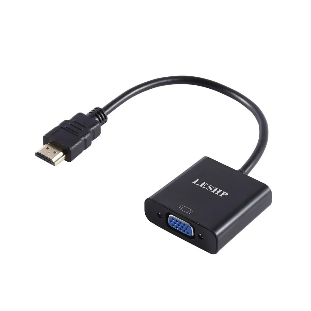 Черный 1080P HDMI к VGA конвертер адаптер кабель с 3 5 мм аудио видео Разъем для