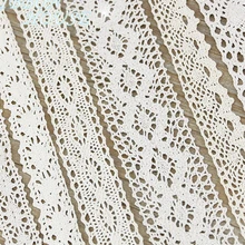 (5 метров/рулон) Белый Бежевый хлопок вышитые кружева ленты-сетки ткань отделка DIY Швейные материалы ручной работы для поделок