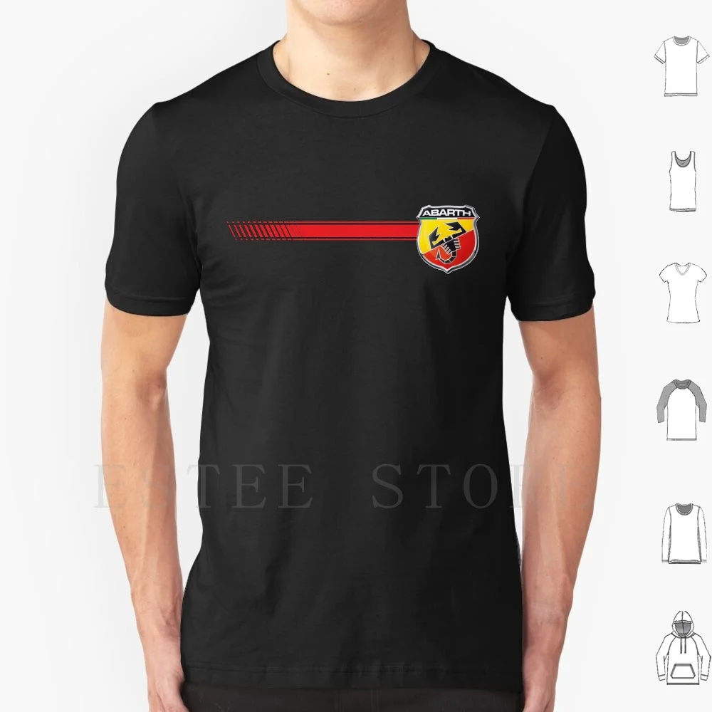 T-Shirt Con Logo E Strisce Abarth Cotone Uomo Stampa Fai Da Te Fiat Abarth Abarth Prodotti Abarth Logo Abarth