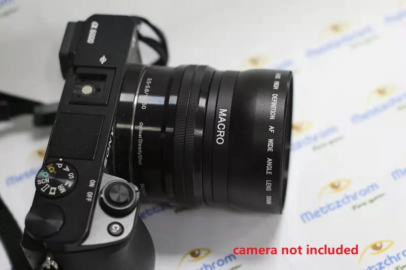 Lente macro de ângulo amplo 0.45x para sony a6000 a6300 a6000 40.5mm