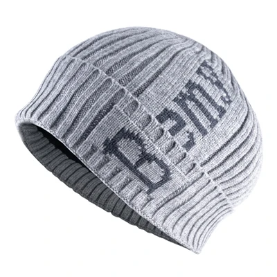 TQMSMY зимние теплые шапочки Skullies мужские модные вязаные шляпы с буквами для мальчиков Толстая Спортивная Кепка двухслойная вязаная Gorras TMB04 - Цвет: Gray2