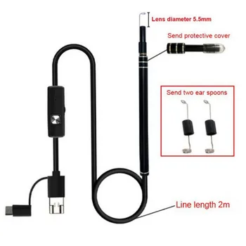 

3 In 1 USB Endoscope HD Visual Ears Cleaning Spoon Portable Earpick With 6 LED Light Earwax Removal Kit 2018 new selling