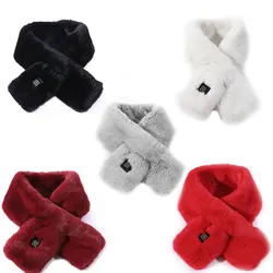 Winter USB Electric Heating Scarf Adjust Temperature Scarves Winter Neck Warm Shawl Couple Neckerchief Plush Collar Scarves