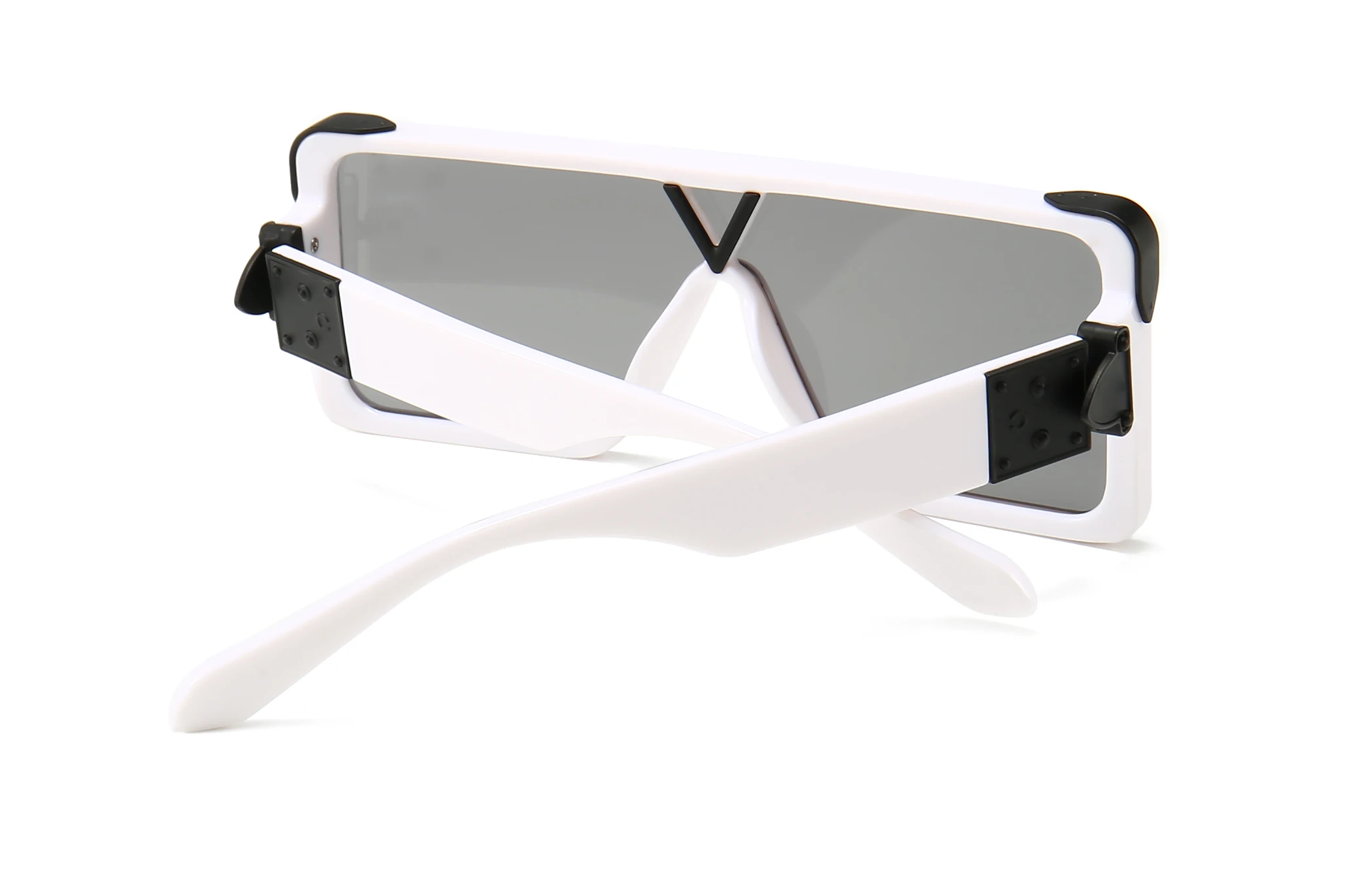 46196 Квадратные Солнцезащитные очки с одной линзой для мужчин и женщин модные очки UV400