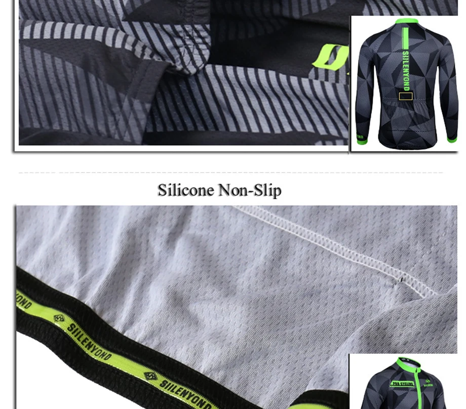 SIILENYOND Quick-drying Bicycle Suit Autumn Long-Sleeved Outdoor Sports Jersey Ropa Maillot Ciclismo Racing Bicycle Suit