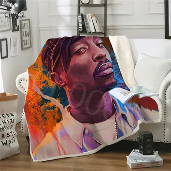 

Rapper Tupac 2Pac 3D Print Anime Blanket Fluffy Travel Plush Bedspread Blanket Child Throw Blanket For Bed Decorative Sofa Quilt