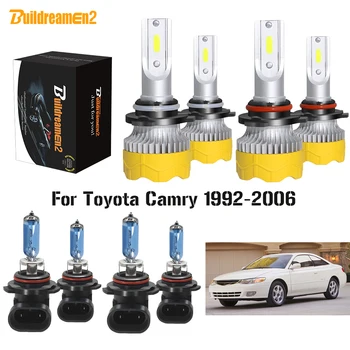 

Buildreamen2 4 Pieces Auto LED Halogen Headlamp Bulb Car Headlight High Beam + Low Beam For Toyota Camry 1992-2006