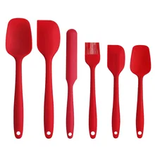 6 Pcs Cooking Multifunction Anti Corrosion With Brush Thick Baking Tool Restaurant Non Stick Silicone Heat Resistant Spatula Set