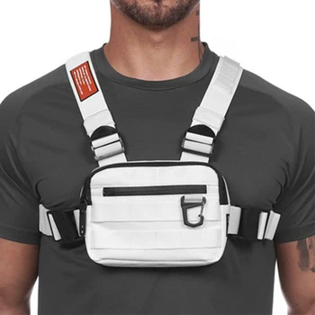 

Unisex Streetwear Chest Rig Bag Fashion trend Hip-Hop Chest Bags Women New Tactical Fanny pack Reflective Functionality Vest Bag