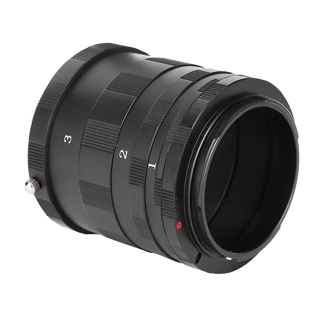 Macro Extension Tube set for Canon EF EOS Aluminium Black SLR Camera CloseUp Shooting Extension