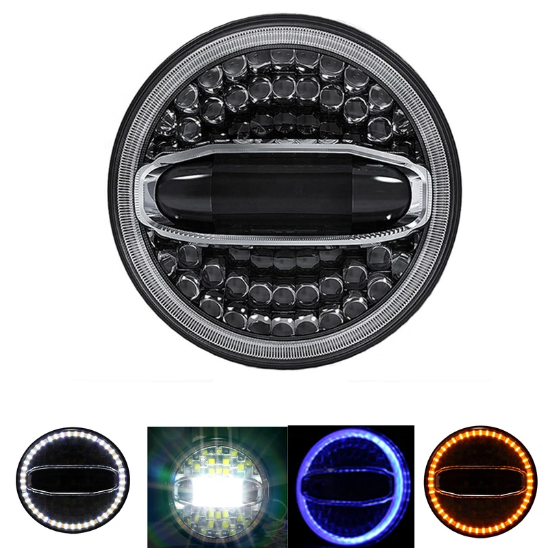 

7inch LED Headlight with White Amber Turn Signal Halo Angel Eyes for Jeep Wrangler JK LADA Niva 1990-1993 LADA Samara 1990-1993