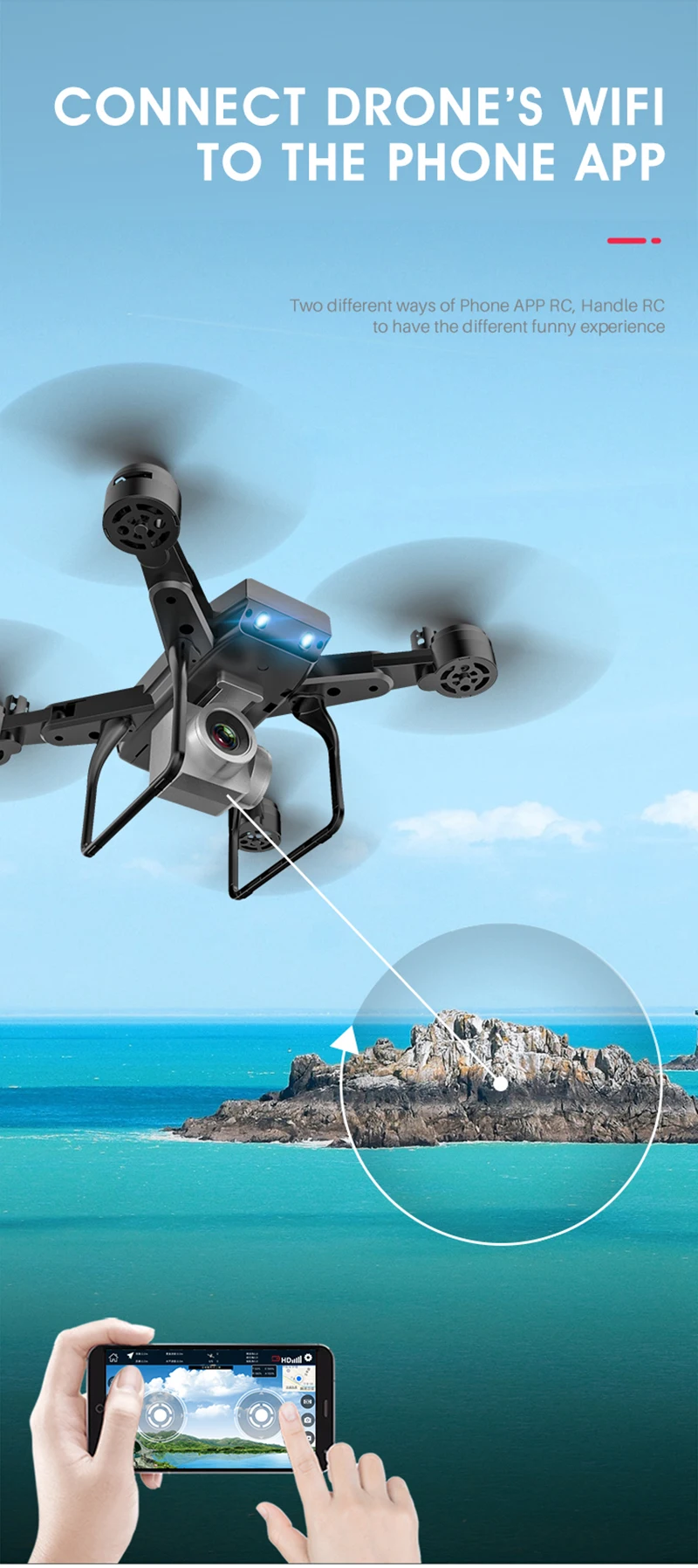 KY606D Дрон 4k HD аэрофотосъемка 20 минут летное воздушное давление Hover ключ взлет Rc вертолет 1080p четырехосный самолет квадрокоптер игрушки дрон