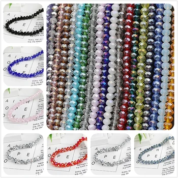 

Round Rondelle Austria Faceted Crystal Beads Colorful 8MM Glass Beads Loose Spacer Beads For DIY Jewelry Making