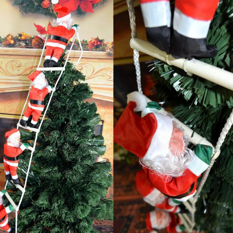 Рождественское подвесное украшение Санта-Клаус, подвесная лестница, праздничные вечерние украшения для рождественской елки