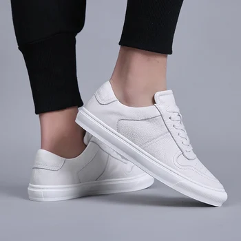 

2020 new men's casual shoes black and white fashion luxury brand sports shoes 100% cowhide men's sports shoesZH100735